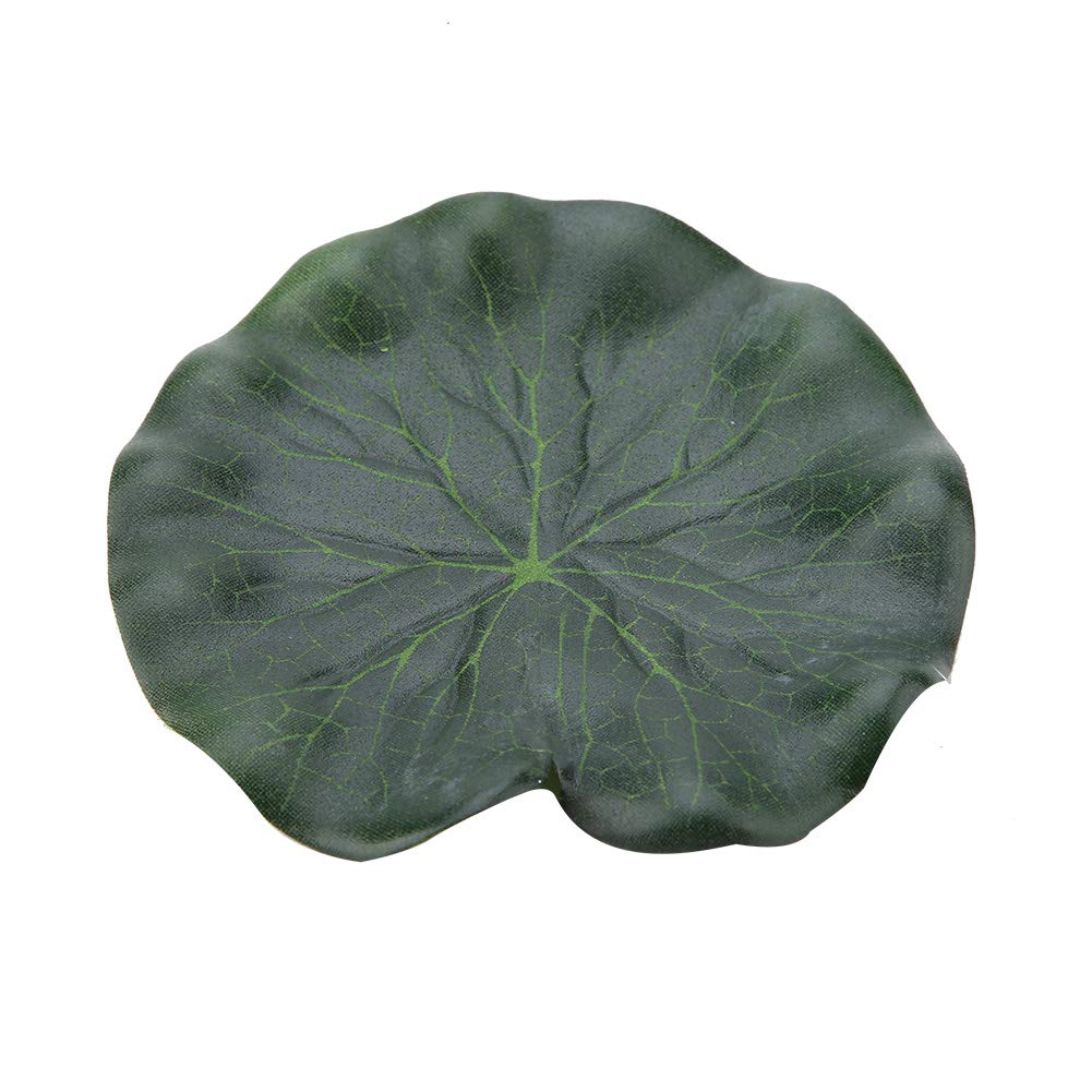 Garosa 10Pcs Artificial Floating Lotus Leaves Green Lifelike Fake Plants for Aquarium Decoration Pond Foliage Water Garden Decor