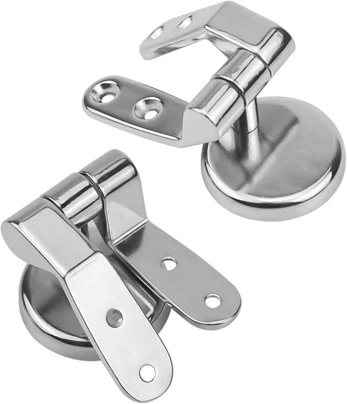 Toilet Seat Hinges Replacement Pair of Chrome Finished Toilet Seat