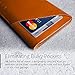 Mujjo Leather Wallet Sleeve for iPhone Xs, iPhone X | Premium Genuine Leather, Natural Aging Effect | 2-3 Card Pocket, Slim Fit Design (Tan)