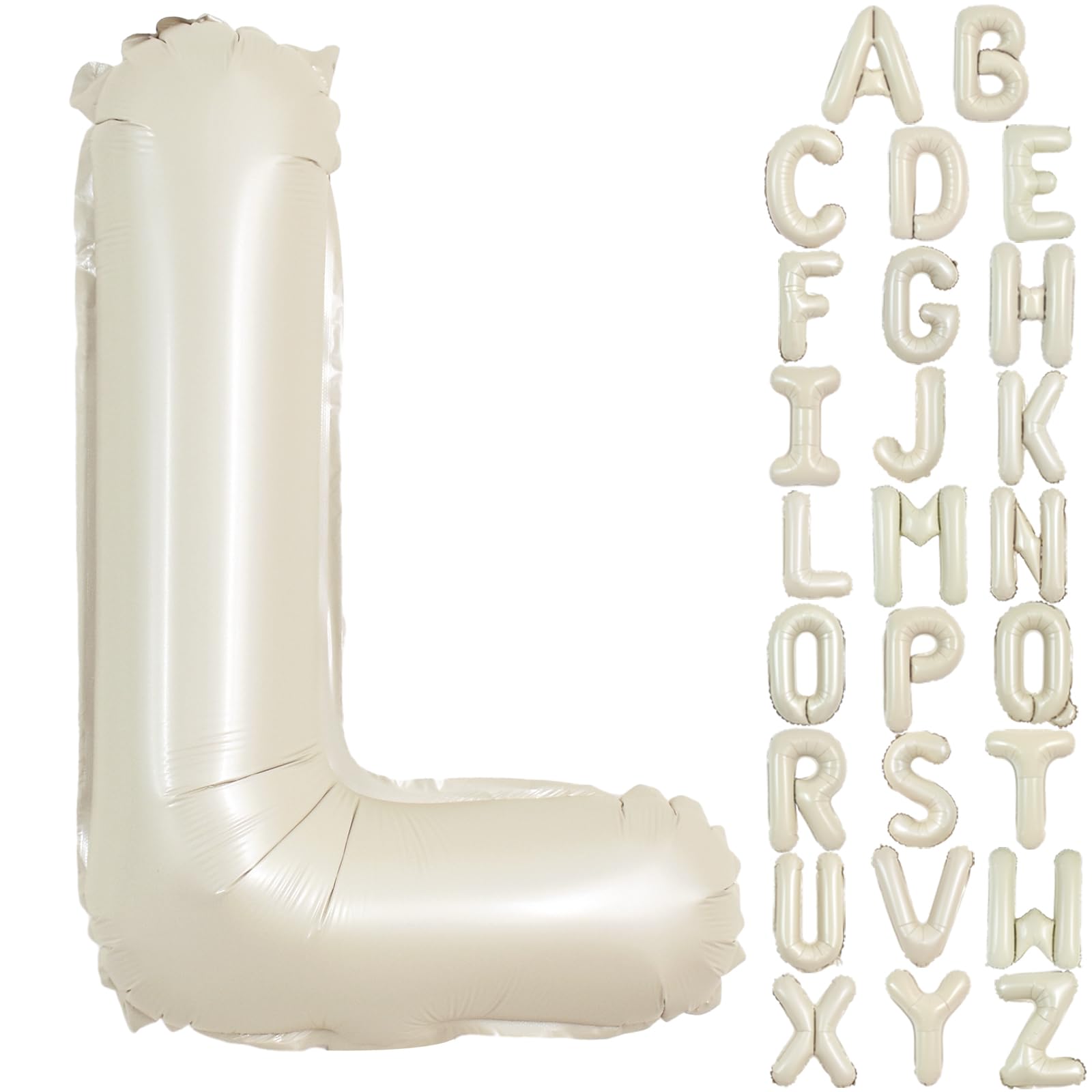 Photo 1 of TONIFUL 40 Inch Large Cream White Letter L Balloons Giant Alphabet Letter Balloons,Foil Mylar Big Balloons for Birthday Party,Anniversary,Baby Shower,Wedding Supplies Decorations