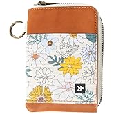 Thread Wallets RFID Blocking Leather Zip Wallet with Card Holder for Men and Women (Blossom)