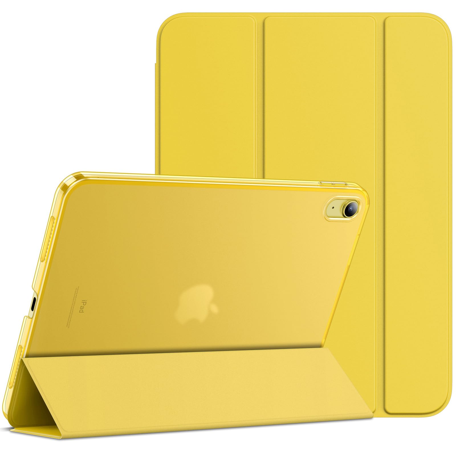 JETech Case for iPad (A16) 11th Generation 11 Inch 2025 / iPad 10th Generation 10.9 Inch 2022, Slim Smart Cover with Hard PC Translucent Back, Supports Touch ID, Auto Wake/Sleep (Yellow) — image 1
