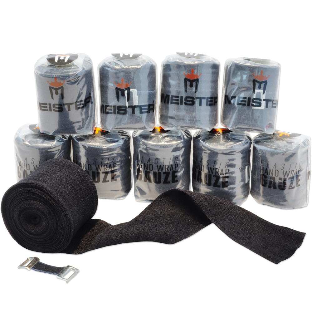 Meister Elastic Gauze Hand Wraps for Boxing & MMA - Mexican Style - 10 Pack