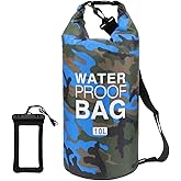 Loovit Waterproof Dry Bag 2L/5L/10L/15L/20L/30L, Roll Top Sack Keeps Gear Dry for Kayaking, Rafting, Boating, Swimming, Camping, Hiking, Beach, Fishing with Free Waterproof Phone Case