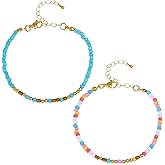 Tyebiva Seed Beads Stack Bracelets Set for Women, Boho Handmade Colorful Beaded Adjustable Friendship Bracelet Festive Holiday Accessories Jewelry Gift.