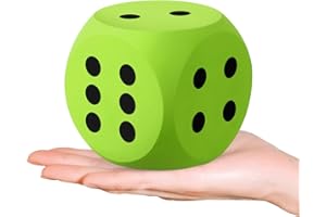 Shappy 3 Inches Foam Dice Fun Filled Large Educational Toy Kawaii Giant Decorative Eva Foam Jumbo Dice Big Square Building Blocks for Board Game Nights Learning Sessions(Green,1 Pc)