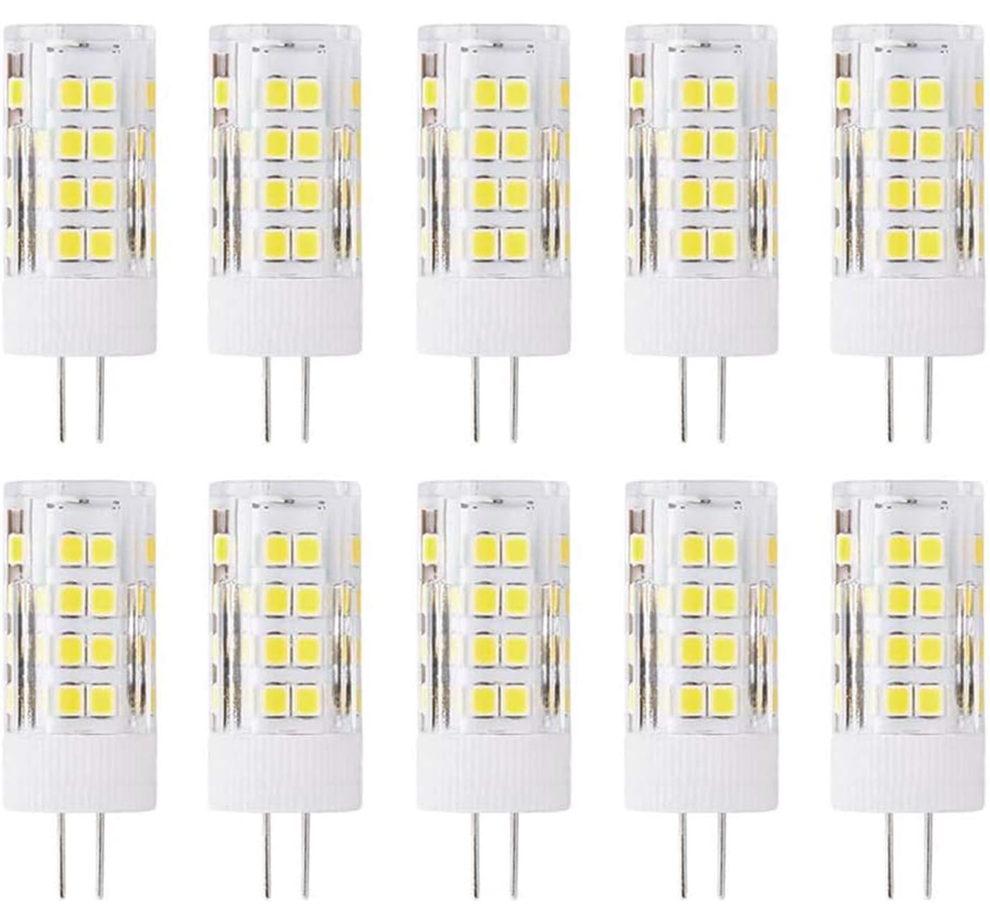 ZFQ 10-Pack G4 AC/DC 12V LED Light Bulb, 5 Watt, 500 Lumen, Cool White 6000K, 360° Beam Angle, 50W Equivalent, G4 Halogen/Xenon/Incandescent Replacement Bulb, Not-Dimmable