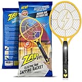 Zap-It! Bug Zapper - Rechargeable Mosquito, Fly Killer and Bug Zapper Racket - 3000 Volt - USB Charging, Super-Bright LED Light to Zap in the Dark - Unique 3-Layer Safety Mesh That's Safe to Touch