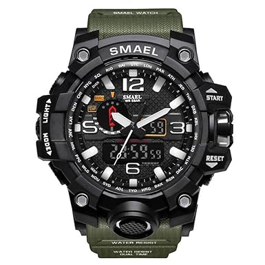 ZRSJ Herren Sportuhr LED Military Armbanduhr 50M wasserdichte Sportuhr Rubber Shock Resistant Casual Uhr