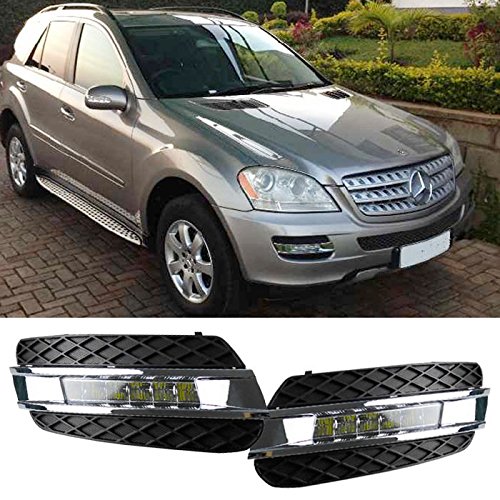 iJDMTOY OEM Fit 12W High Power LED Daytime Running Lights, Direct Fit For 2006-08 Mercedes W164 ML-Class ML320 ML350 ML500 ML550 ML63, Xenon White
