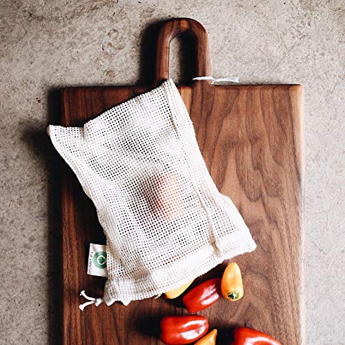 Reusable Onion Storage Bags Organic Cotton Mesh Onion Bags with