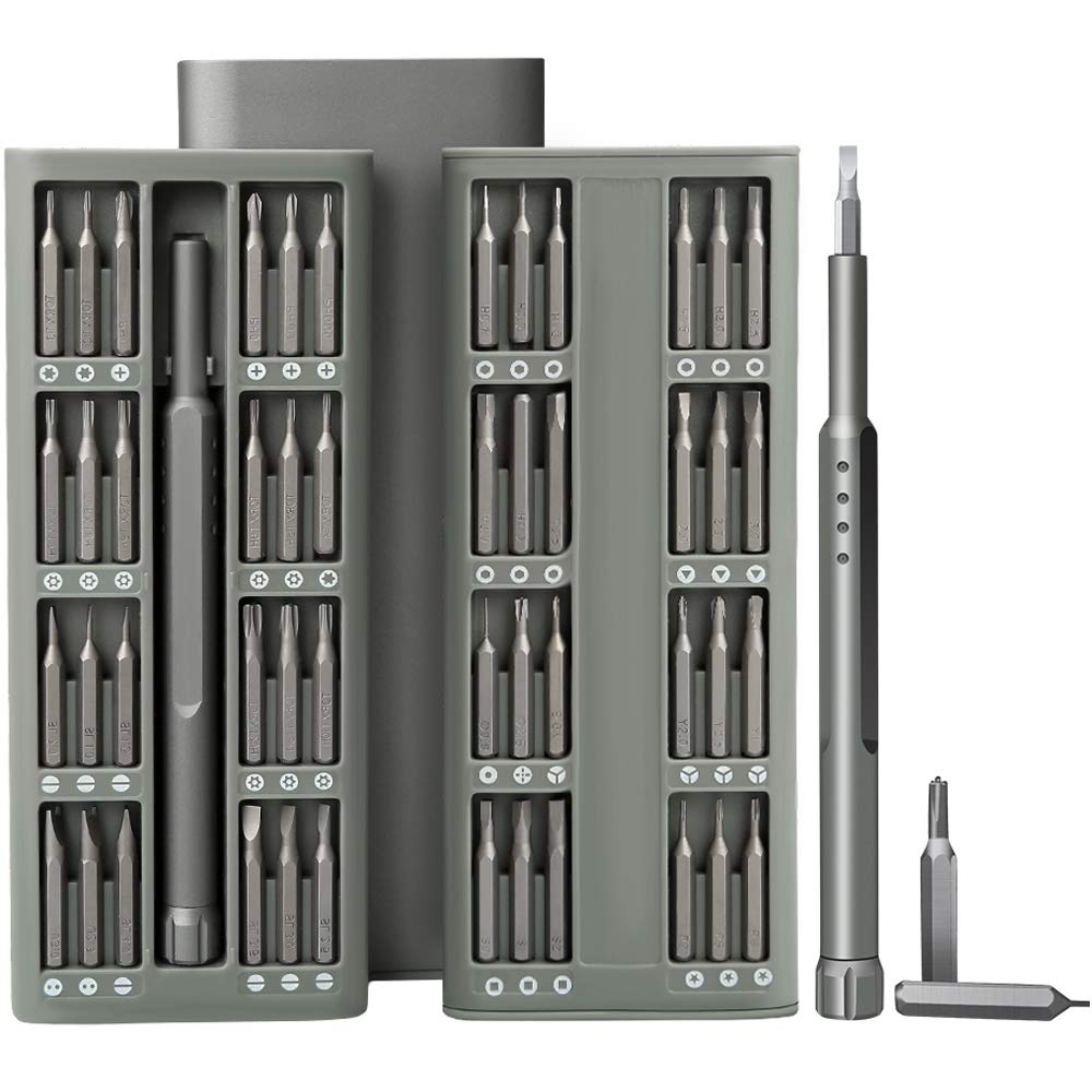 Mini Precision Screwdriver Set with Premium Quality Aluminum Case, 48 in 1 Small Magnetic Screwdriver Bit Repair Tool Kit for iPhone, Smartphone, iPad, PC, Cameras, Electronic Toys, Laptop, Eyeglasses