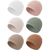 Konssy 6-Pack Baby Beanie Hats for Newborns, Soft Infant Caps for Boys & Girls, 0-6 Months