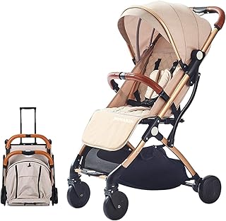 SONARIN Leicht Kinderwagen,kompakt Reise Buggy,einhändig faltbar,Fünf Punkt Gurt,ideal für Flugzeug(Khaki)