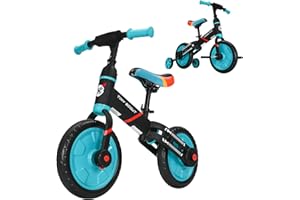 UBRAVOO Trike to Bike Riding Tricycles for Boys Girls 2-5, Fit 'n Joy Kids Balance Bike with Pedals & Training Wheels Options, 4-in-1 Starter Toddler Training Bicycle
