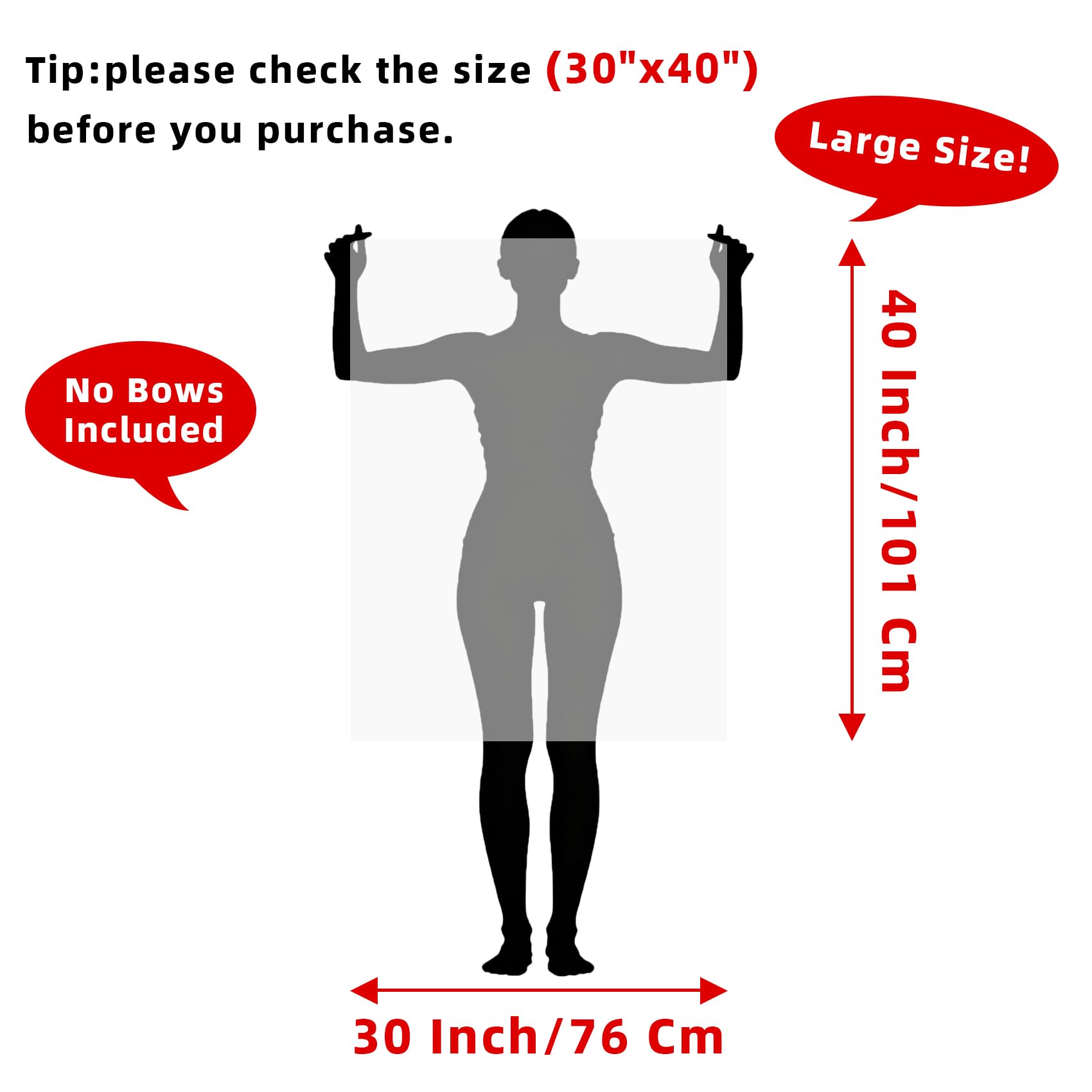 Morepack Large Cello/Cellophane Bags,30x 40 Inches Clear Basket Bags OPP Plastic Cellophane Wrap for Gift Baskets Packaging 10 Pieces