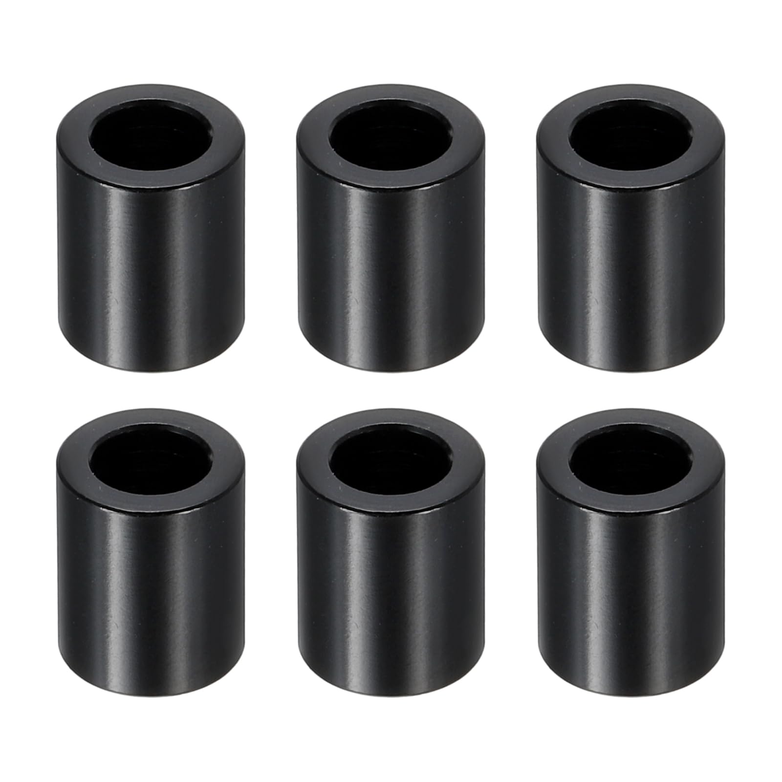 PATIKIL M6 Aluminum Spacers, 6 Pcs Metal Spacers Aluminum 6.2mm ID x 10mm OD x 12mm L Aluminum Spacer Screw Standoff Round for 1/4" or M6 Screws Bolts, Black