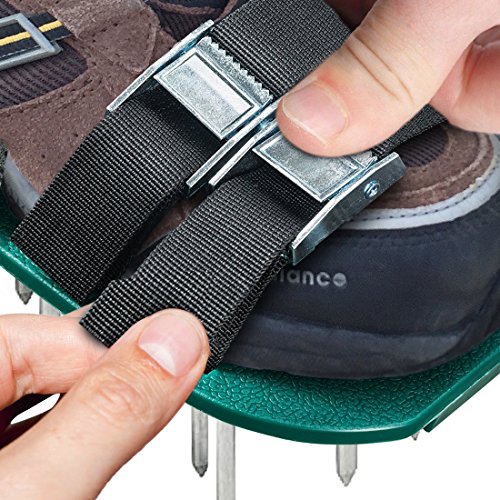 Oceanpax Lawn Aerator Spike Shoes 26 Spikes and 4 Adjustable Straps Ready for aerating Your Yard, Root & Grass