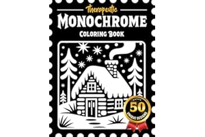Therapeutic Monochrome Coloring Book: The Most Calming Black & White Colouring Experience With 50 Single-Sided Designs for Ad