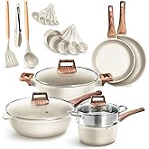 Bakken-Swiss 14-Piece Kitchen Cookware Set – Granite Non-Stick – Eco-Friendly – for All Stoves & Oven-Safe
