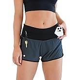 FlipBelt Women’s Running Shorts – Built-in FlipBelt Running Belt for Phone/Essentials, Zipper Closure, USA Company