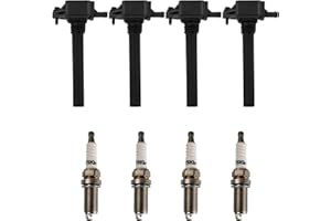TRQ Ignition Coil and Spark Plug Kit 8 Piece Iridium Spark Plugs Compatible with 2013-2016 Dodge Dart