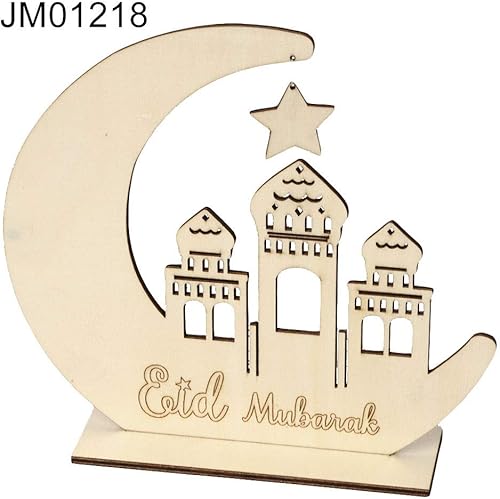 Download Lai-LYQ Bricolage en Bois Ramadan Eid Mubarak Étoile De Lune Forme Islam Maison Ornement De Table JM01218 PDF