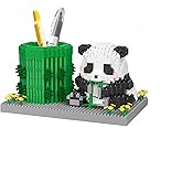 alltogetho Panda Pen Holder Micro Mini Building Block Toy - Assemble Your Own, Ideal for Students' Educational Fun and Office Workers' Desk Decoration
