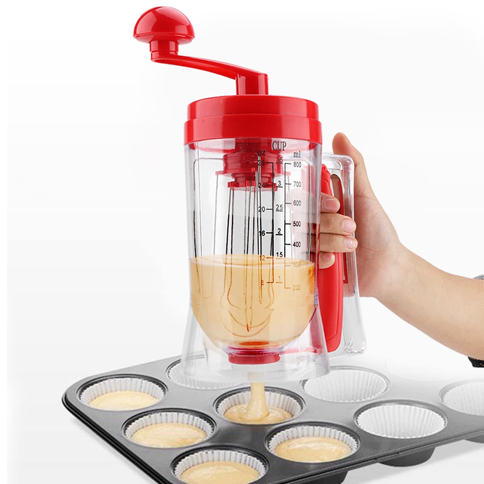 Photo 1 of Tissting Pancake Batter Dispenser, Manual Handheld Pancake Cupcake Batter Mixer with Handle, Cake Batter Separator with Batter Mixer for Cupcakes Waffles