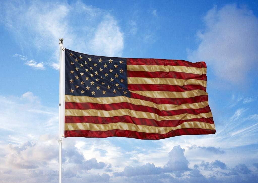 Vintage Flag Tea Stained American Flags 3x5 ft Outdoor United States Primitive Decoration Stained Tea Dye Aged Historical Banner Indoor Brass Grommet : Garden & Outdoor