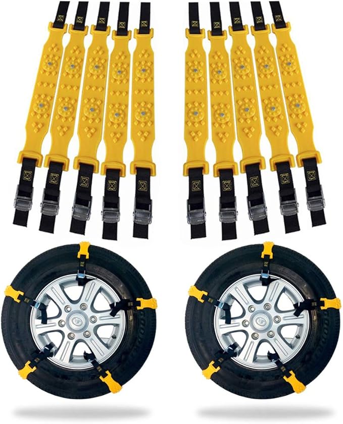 Snow Chains For Tires,10Piece Adjustable Emergency Traction Chain