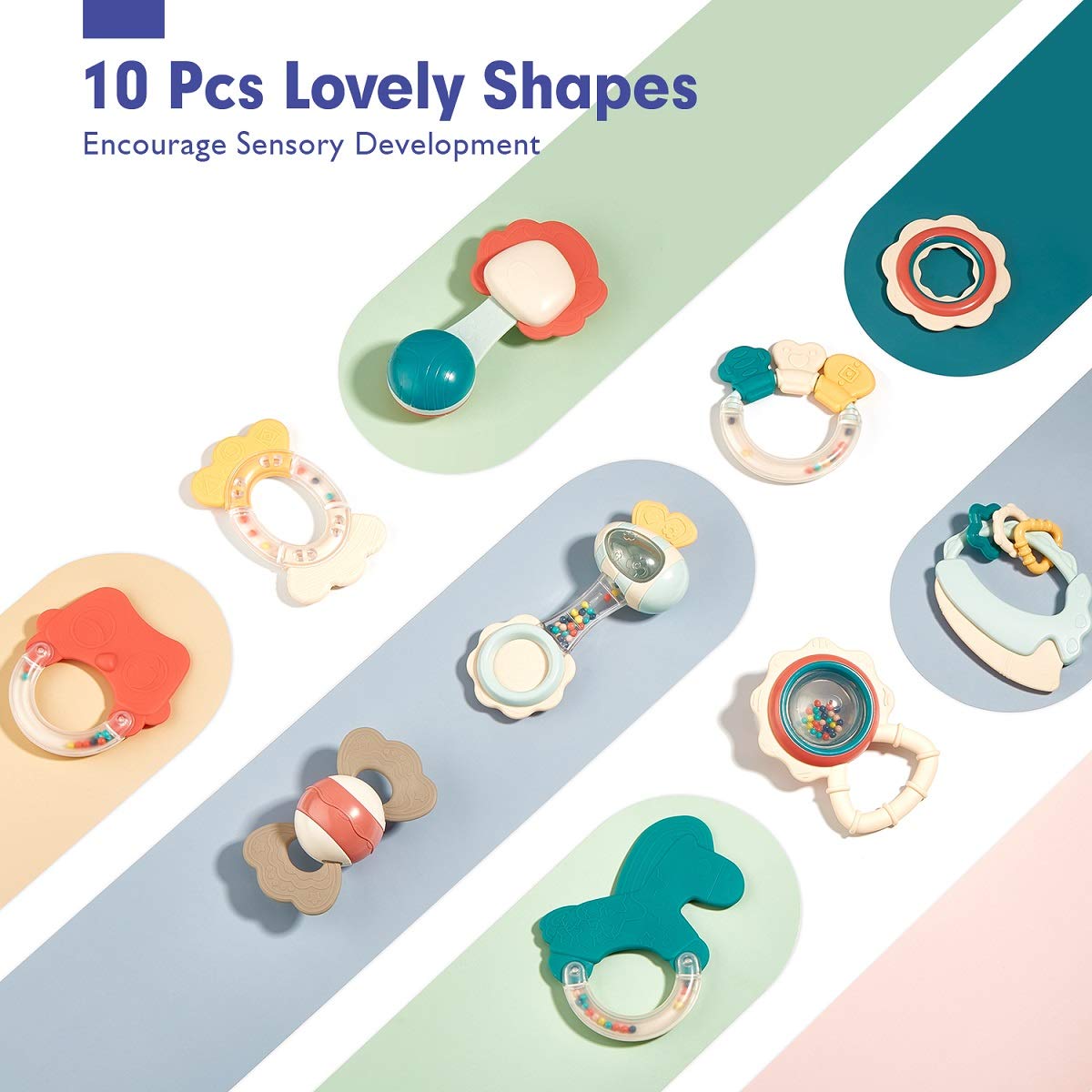 Baby Toys 3-6 Months Baby Rattle Teething Toys for Babies 0-6-12 Months 10PCS, Multisurface Texture Teethers with Storage Box, Baby Toys 6 to 12 Months Infant Toys Newborn Toys Baby Gifts : Baby