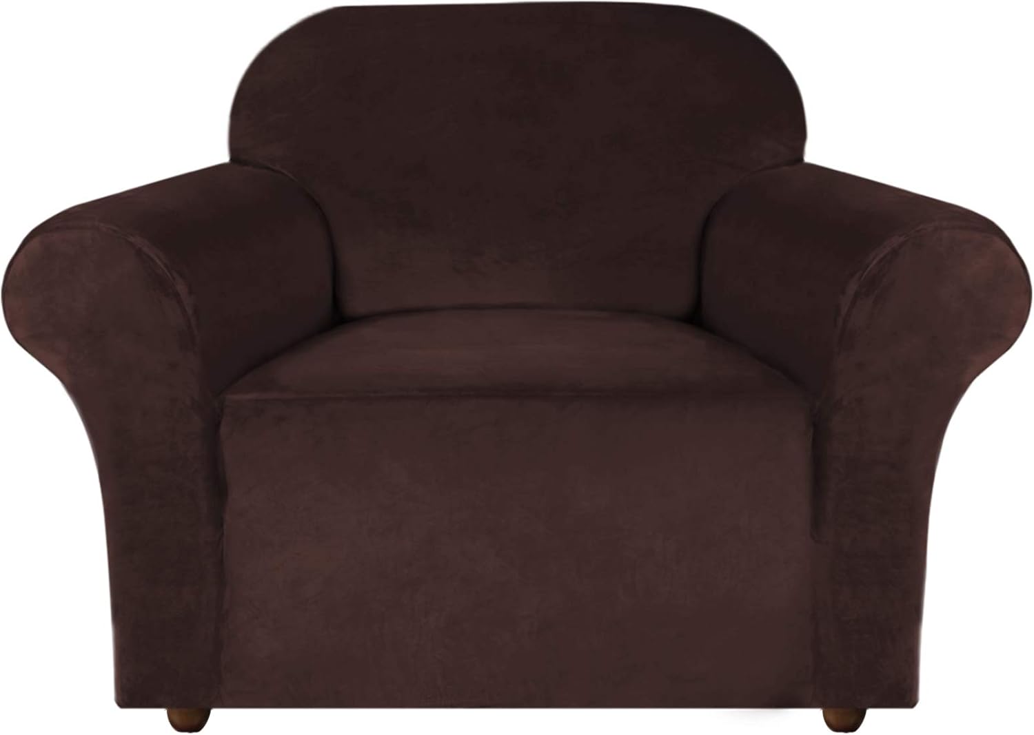 Stretch Chair Sofa Slipcover Velvet Chair Cover Plush Couch Sofa Cover Furniture Protector Chair Couch Cover Soft with Elastic Bottom Spandex Slipcovers for Chair Protector (Chair, Brown): Kitchen & Dining