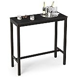 Cozyman Outdoor Bar Table, 38" Black Patio Bar