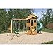 KidKraft Cloverdale Wood Swing Set/Playset with Slide, Rock Wall, Glider and Swings,Gift for Ages 3-10