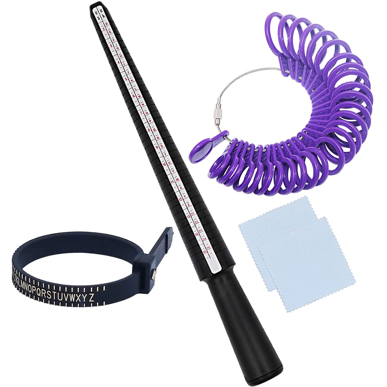 Ring Sizer Gauge Set Mandrel UK Size A-Z Measurement Scales Kit for Measuring Finger Rings Diameters Sizing Wedding Men Women Wire Jewellery Rings Making Tools Plastic