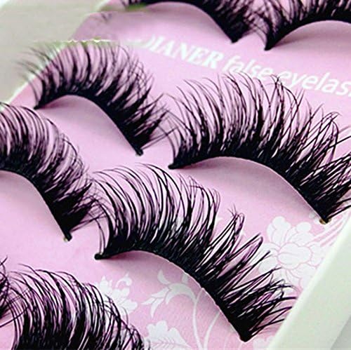 False Eyelashes 5 Pairs 5 Styles With Fake Eyelashes Applicator Natural look Messy Handmade