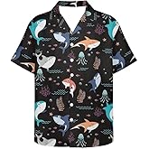 Men Hawaiian Shirt Casual Button Down Short Sleeve Funky Aloha Beach Party Shirt