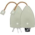 Moioee Car Key Case, 2PCS Creative Pull-Out Key Sleeve Keychain Bags, PU Leather Large-Capacity Protective Key Holder Hook (Green)