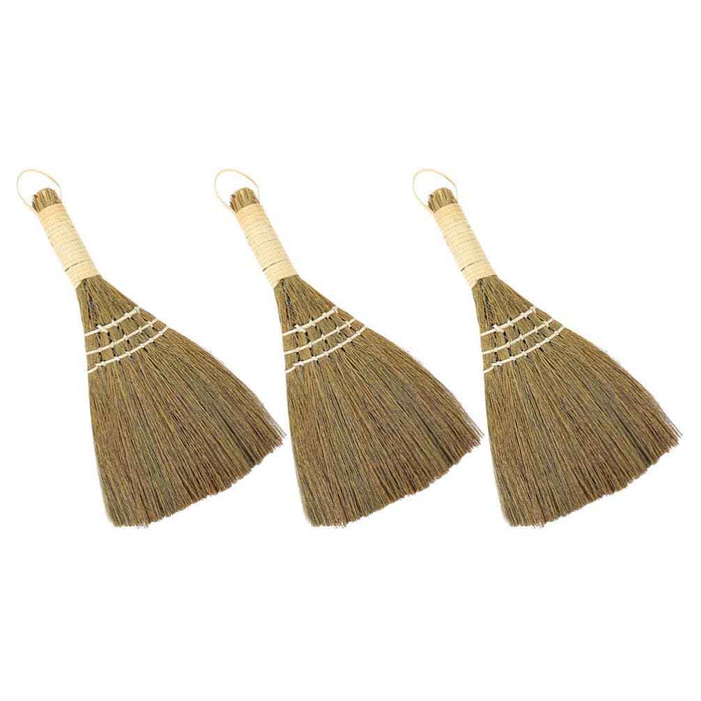 Photo 1 of 3pcs Kitchen Cleaning Broom Cleaning Supplies Household Brooms Desk Dust Desk Hand Straw Portable Small Dust Removing