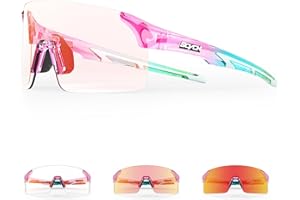 SCVCN Photochromic Cycling Glasses Mountain Bike Glasses for Men Women Frameless Sport sunglasses