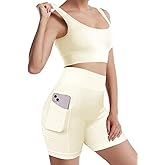 niyokki Workout Sets for Women Seamless Crop Tops Leggings Matching 2 Pieces Outfits Two Piece Yoga Workout Outfits