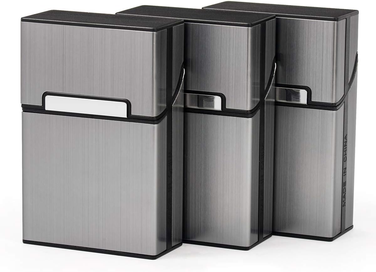 Edelstahl Zigarettenetui - Für 20 Zigaretten Mit Einrast-Funktion