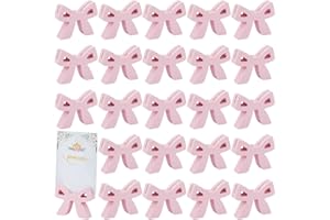 ORIGACH 24pcs Pink Bow Wooden Place Card Holder Bowknot Wooden Table Number Holder Name Card Display Stand for Party,56x42x12