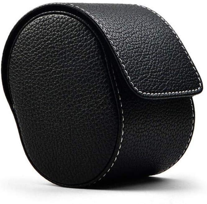 SODDEY Travel Watch Organizer Watches Case Leather Roll Watch Storage Pouch Jewelry Box Single-Slots Black
