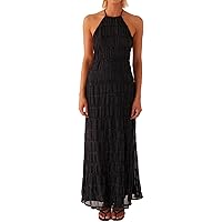 open lace back dress Found My Happy Place Tan Tropical Print Open Back Maxi Dress main image 1