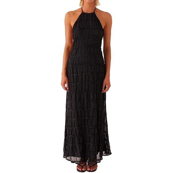 strapless open back dress Shona Joy - Tatum Plunged Cross Back Maxi Dress - Grenadine