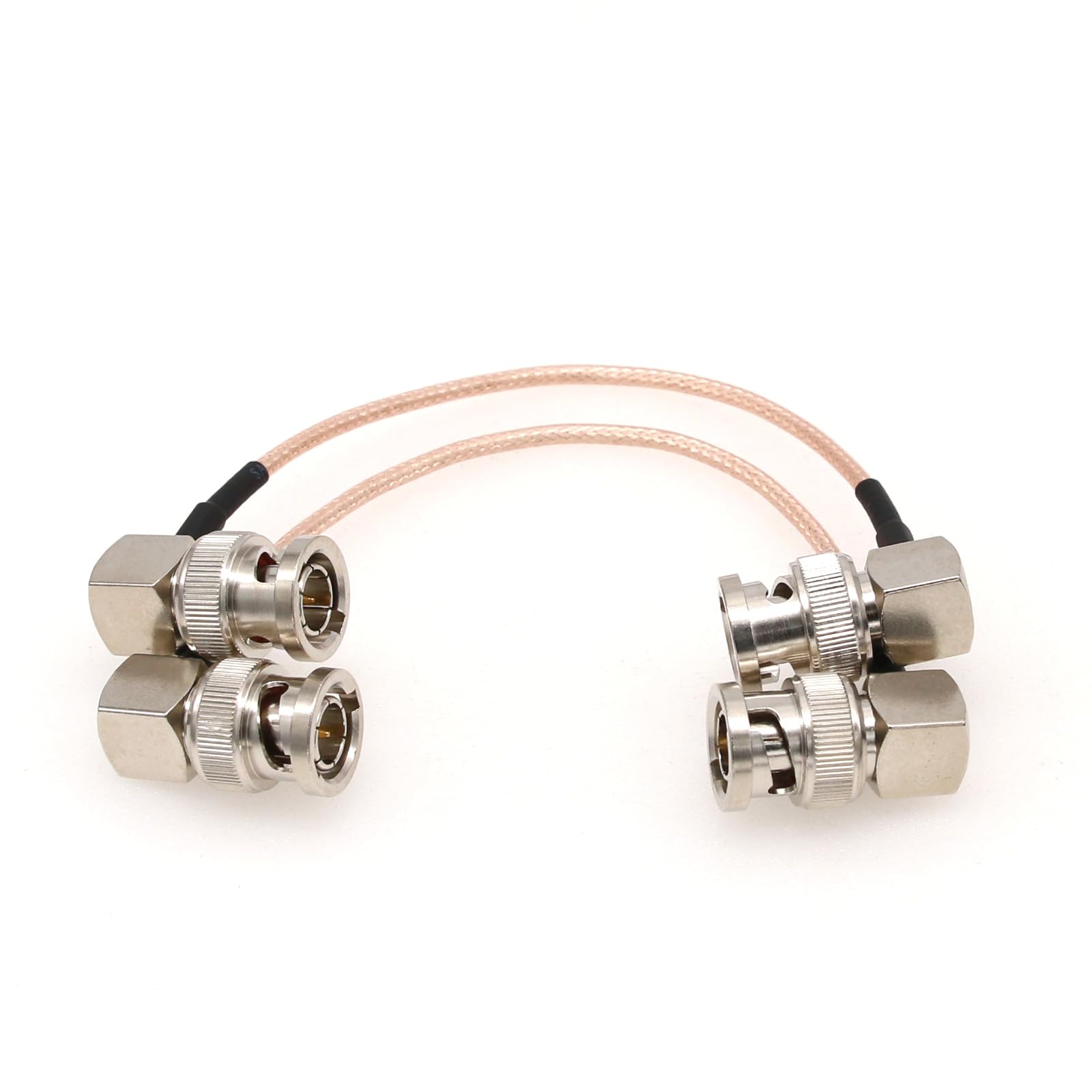 Eonvic 75 Ohm BNC Male Right Angle RG179 Coax Cable for BMCC BMPC Hyperdeck Cameras(15cm,2pcs)