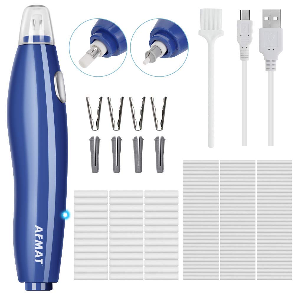 Photo 1 of Electric Eraser, 140 Eraser Refills, Electric Pencil Eraser Rechargeable for Artists, Electric Erasers for Drafting, Drawing, Painting, Sketching, Architectural Plans, Detailer Tool-Blue