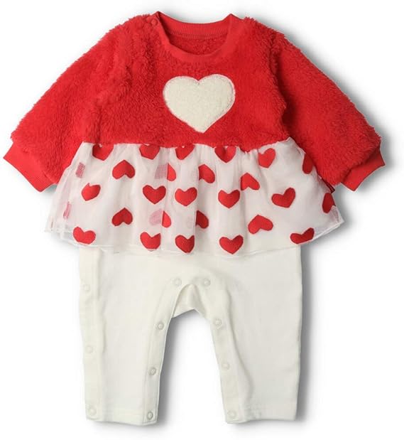 Amazon Co Jp 子供服 Moujonjon ムージョンジョン ハート 星ボアチュールスカートオール ロンパース 70cm 80cm 服 ファッション小物